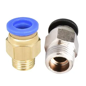 Pneumatic Fittings PC Straight Male NPT Thread Quick Connect Air Tube Connector Copper Brass Push Fit In Pneumatic Pipe Fittings
