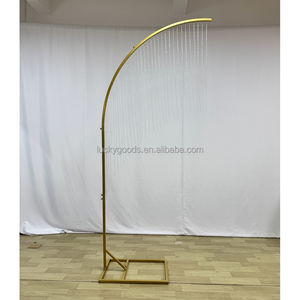 CY002 Fond métallique de forme incurvée Découpe transparente Découpe Fond <span class=keywords><strong>portique</strong></span> métal or blanc Mariage - Product Image 4