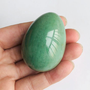 Œufs de cristal en jade naturel et quartz rose, 2 pouces, œuf de cristal Yoni - Product Image 2