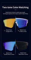 Gafas Inteligentes con Marco Negro Innovador, Lentes de Espejo Azul Hielo, 13MP, 1200P, Triple Micrófono, Traducción por IA, Sonido Estéreo Abierto, para Vlogging