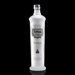 Negro 500 ml alas vodka premium de botella de vidrio esmerilado botella de ronda