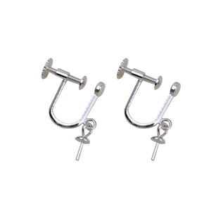 Boucles d'oreilles fantaisie amovibles en argent S925 pour femme, avec 6 à 10 perles incrustées, 954 boucles d'oreilles vides avec fil de bijouterie - Product Image 5