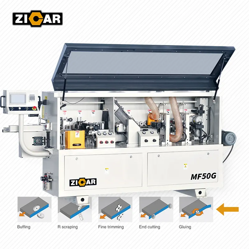 Zicar - Máquina de enfaixar bordas para móveis, aparar e polir bordas, corte automático de bordas de madeira, venda automática