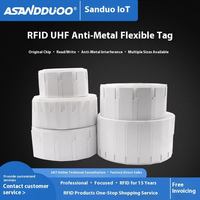 UHF RFID анти-металлическая этикетка Гибкая самоклеящаяся этикетка пассивная металлическая 860-960 МГц чип-наклейка для печати водонепроницаемая ПЭТ