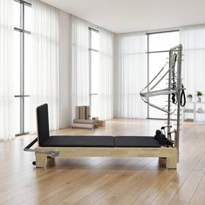 Machine de Pilates Reformer réglable en bois d'érable avec plateforme de saut <span class=keywords><strong>pour</strong></span> studio de Pilates et exercices corporels - Product Image 2
