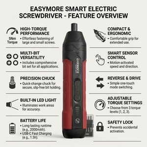 <span class=keywords><strong>Tournevis</strong></span> rechargeable 3,7 V 280 tr/min, 37 en 1, réglable, 35 embouts, 4,5 Nm, mini <span class=keywords><strong>tournevis</strong></span> électrique sans fil DIY avec lumière LED - Product Image 2