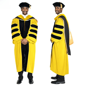 Túnica de Graduación Académica Unisex Personalizable <span class=keywords><strong>JJ</strong></span> GRADGOWN, 100% Poliéster, Color Azul Mate, para Uso Escolar y Doctoral - Product Image 6