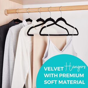Custom Wholesale Velvet Clothes Hangers Black <b>White</b> Non-slip Suit <b>Coat</b> Pants Fabric Flocked Hangers - Product Image 2