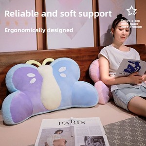 Plush Cushion PP Cotton Filling Soft Cover Waist Support <b>Pillow</b> for Bedside Dormitory Mobile Phone <b>Reading</b> - Product Image 1
