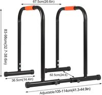 ZJFIT Stand Station Dip Bar Réglable Hauteur Dip Bar127Kg/500lb Capacité de poids Barre parallèle pour la salle de sport à domicile