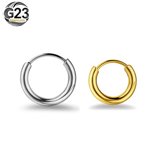 Серьги-кольца из титанового сплава G23, гипоаллергенные, с закрытым кольцом, для пирсинга, оптом - Product Image 1