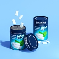 Tube en papier pour chewing-gum en aluminium écologique, 3 compartiments, cylindre pour emballage de bonbons, de snacks et de chewing-gum, brillant et sans danger pour les aliments