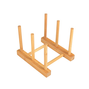 Support à tasses en bambou avec égouttoir, hauteur 36 cm, base ronde, pour rangement de boissons de cuisine - Product Image 2