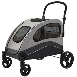 Luxury 4-Wheel Pet Stroller Detachable <b>Cage</b> Easy One-Hand Fold Lightweight Travel Carrier Transparent Fabric Fashion for Dogs - Product Image 3