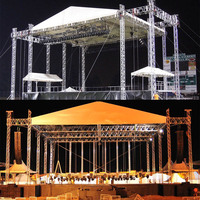 Sistema de Truss de Aluminio Resistente para Escenarios de Conciertos al Aire Libre, Truss Cuadrado de Aluminio con Pernos para DJ, en Venta