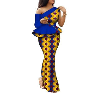 Robe africaine <span class=keywords><strong>pour</strong></span> femmes, robe traditionnelle à imprimé Ankara <span class=keywords><strong>pour</strong></span> femmes, ensemble élégant <span class=keywords><strong>pour</strong></span> soirée, deux pièces, haut et jupe, tenues <span class=keywords><strong>pour</strong></span> femmes, 10085 - Product Image 4
