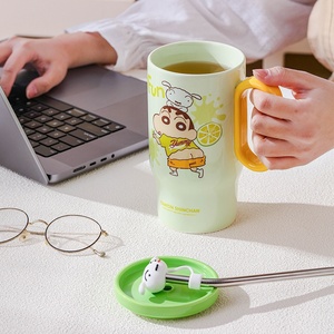 Wholesale 660ML Cute Cartoon Ice Buster <b>Cup</b>-Large Capacity with Lid and Straw-<b>Ceramic</b> <b>Cup</b> Back to School - Product Image 2
