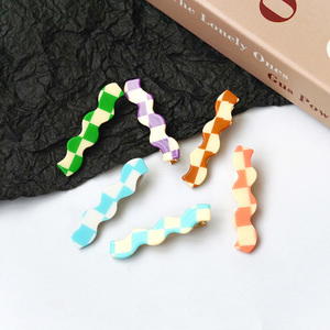 Horquillas onduladas sin curvas de nuevo diseño, horquillas de Metal con pasador de Color de gelatina brillante francés de PVC - Product Image 3