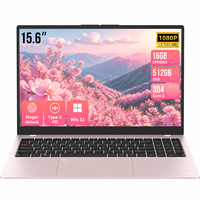 Laptop OEM Kustom Pink 15.6 Inci Intel Core 3 304 LPDDR5 16GB Sidik Jari Bisnis Pelajar Wanita Notebook Ordenador Portatil