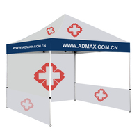 Tente de marché extérieure en aluminium Admax 10x10 avec logo publicitaire, tente d'exposition, chapiteau, auvent, personnalisable avec impression