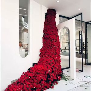 Simulation <strong>Flower</strong> Rose Waterfall Valentine's Day Home Wedding Decoration Flores Artificiales Velvet Rose <strong>Flower</strong> <strong>Wall</strong> - Product Image 2