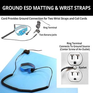Kit da Lavoro ESD a Doppio Strato Blu per <span class=keywords><strong>Riparazione</strong></span> <span class=keywords><strong>Cellulari</strong></span>, Set Cinturino da Polso, Cavo di Messa a Terra, Prodotti di Sicurezza - Tappetino in Gomma per Tavolo - Product Image 2