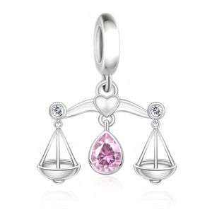 Bracciale con ciondoli a forma di zodiaco in argento, 12 costellazioni, segni astrologici, per creazione gioielli, compatibile con bracciali originali - Product Image 3