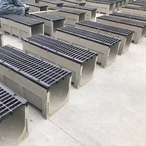 Caniveau de drainage en béton de résine polymère conforme à la norme EN 1433, caniveau de drainage en béton de résine en forme de U pour routes urbaines - Product Image 6