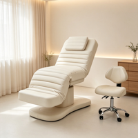 Lit de massage électrique à 3 moteurs réglable, fauteuil de soin esthétique pour spa, chaise de traitement facial, lit cosmétique inclinable et rotatif