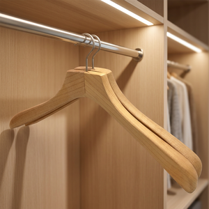 Direct Manufacturer Natural Wooden <b>Hangers</b> Custom Logo-Competitive Price Superior Quality Modern Design Thick Coat <b>Hanger</b> Store - Product Image 4