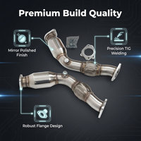 INF-02E Baja Tahan Karat 304 Poles Cermin Dilas TIG Tebal 1.5mm Cocok untuk 370Z Infiniti G37 VQ37HR VQ35HR 350Z Pipa Resonator