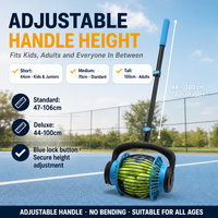 Ramasse-balles à roulettes réglable en hauteur, adapté aux enfants et aux adultes, pour la collecte sur les terrains de tennis, de pickleball et de golf