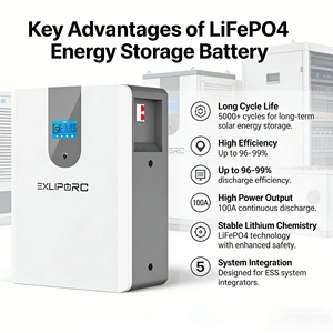 Batterie murale LiFePO4 48V 200Ah 10,24 kWh, batterie au lithium solaire pour les intégrateurs de systèmes de stockage d'énergie domestique - Product Image 3
