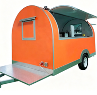 Chariot de café de 2,5 m, chariot de concession, chariots de restauration, remorque orange en PRV, remorque de vente