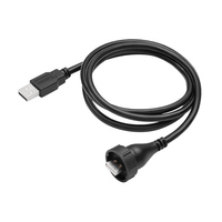 Connecteur de prise femelle à montage sur panneau circulaire USB à port unique étanche IP68 noir LSHITECH M25