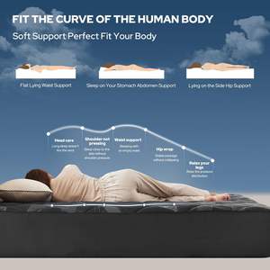 Coprimaterasso e coprimaterasso trapuntato e Topper, biancheria da letto spessa in bambù traspirante con gonne da letto elastiche, grigio bianco, Queen <span class=keywords><strong>Size</strong></span> - Product Image 3