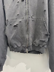 Fabricante de Ropa Urbana de Diseño, Sudaderas con Capucha de Felpa Francesa Gruesa de Algodón para Hombre, Impresión de Logotipo Personalizado, Sudadera Vintage Lavada al Ácido - Product Image 4