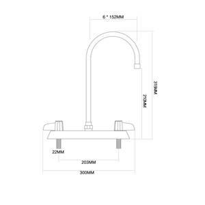 Grifo de Lavabo Moderno Cromado con Válvula Desviadora de Zinc, Construcción de Latón, Doble Manija, Montaje en Cubierta, Juego de Grifos de Cocina - Product Image 2