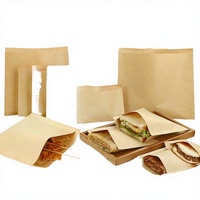 Sacs à collation en papier kraft jetables de qualité alimentaire, résistants à la graisse, avec impression offset pour pain, gâteaux, salades et logo personnalisé