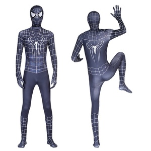 Wholesale Satin <strong>Spiderman</strong> Custom Adult Nightgown with Cartoon Pattern Full Length Quick Dry Drawstring Closure Cosplay - Product Image 4