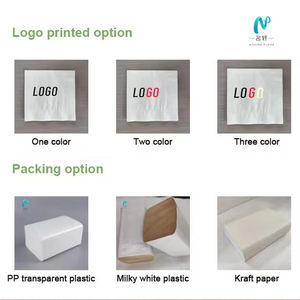 <span class=keywords><strong>Serviettes</strong></span> jetables personnalisables blanches gaufrées imprimées, écologiques, pliées en 1/4, en pâte de bois, pour la restauration, douces, en vrac - Product Image 4