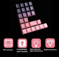 OEM Custom Keycap Set Personalized PBT Side Engraved Transparent Keycaps with Light Transmitting Feature