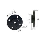 Plaque de montage pour caméra 1/4 pouce en aluminium anodisé noir avec vis à double extrémité pour caméra d'action, support de trépied CCTV