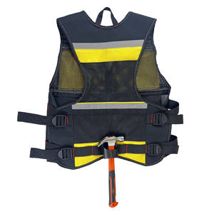 Gilet à outils en tissu Oxford jaune, grande taille 62x60, sac de travail de grande capacité pour électricien, matériel de travail du bois - Product Image 4