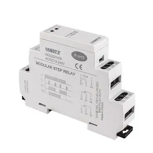 Step röle DIN ray tipi 5A VKS2221 Bistable röle AC 12V 24V 110V 220V DC12V 24V AC/DC12-240V kombine anahtarı zamanlayıcı