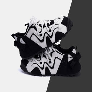 Оптовые дышащие нескользящие мужские повседневные кроссовки на толстой подошве со шнуровкой, с подошвой из ПВХ и хлопковой подкладкой, модные массивные кроссовки для мужчин - Product Image 4