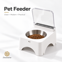 Gamelle automatique intelligente pour chat à détection de mouvement avec couvercle, pour aliments secs et humides, en acier inoxydable