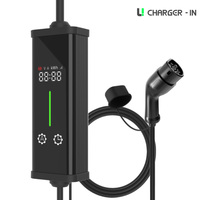Chargeur de véhicule électrique portable 3,5 kW, câble de charge EV de type 2 avec écran LED, station de charge EV programmable