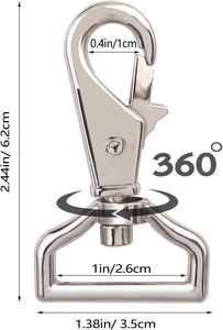 AYVANBER Pcs Swivel Clasps Lanyard Snap Hook Lobster Claw Clasp <b>Spring</b> Loaded <b>Clip</b> Metal Zinc Alloy Key Ring For Strap Bag Sewin - Product Image 2