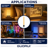 Accessoires de lampe DIY à filament LED GUORUI DC 3V, pièces de lampe à effet de mouvement dynamique, rouge, bleu, vert, jaune, blanc chaud